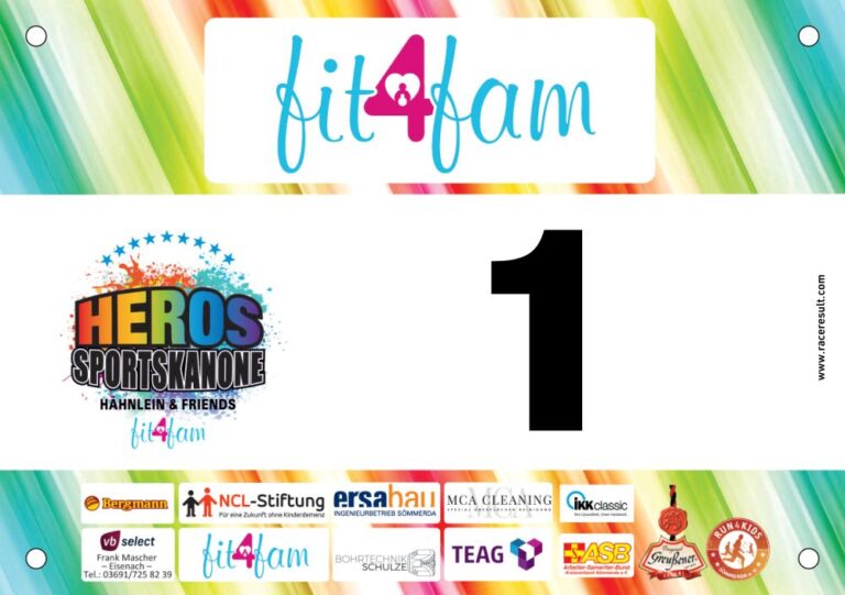 Motivationsschild - Startnummer 1 – HEROS KIDS (8km)